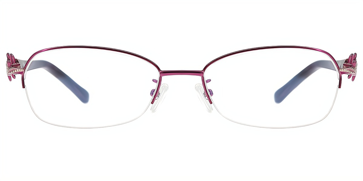 Purple Geometric Elaborate Metal Eyeglasses