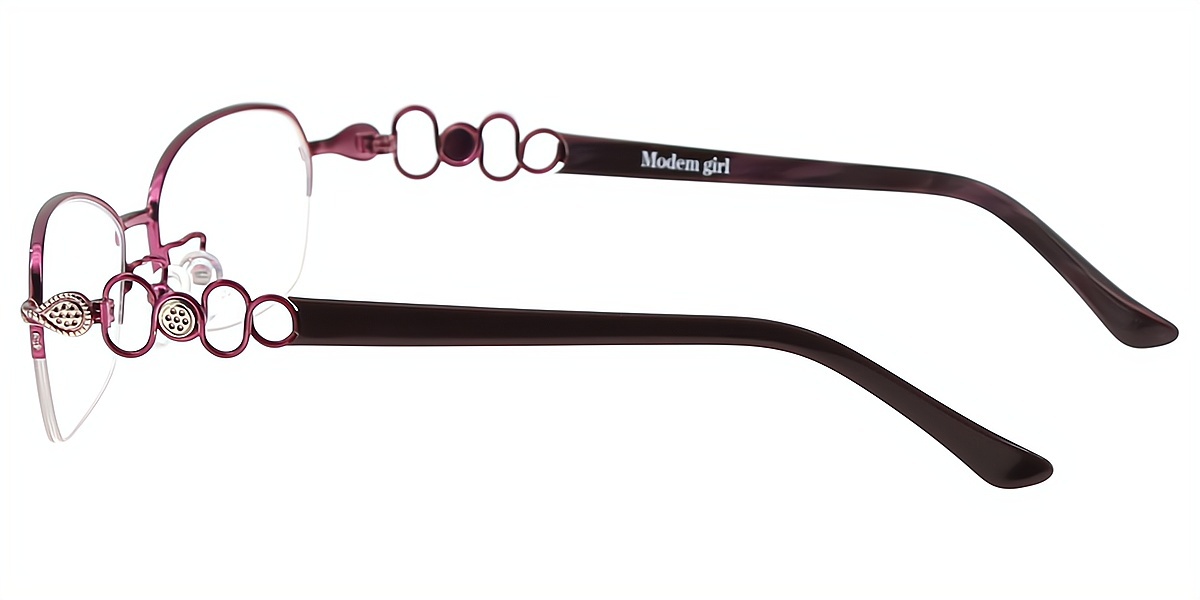 Purple Geometric Elaborate Metal Eyeglasses