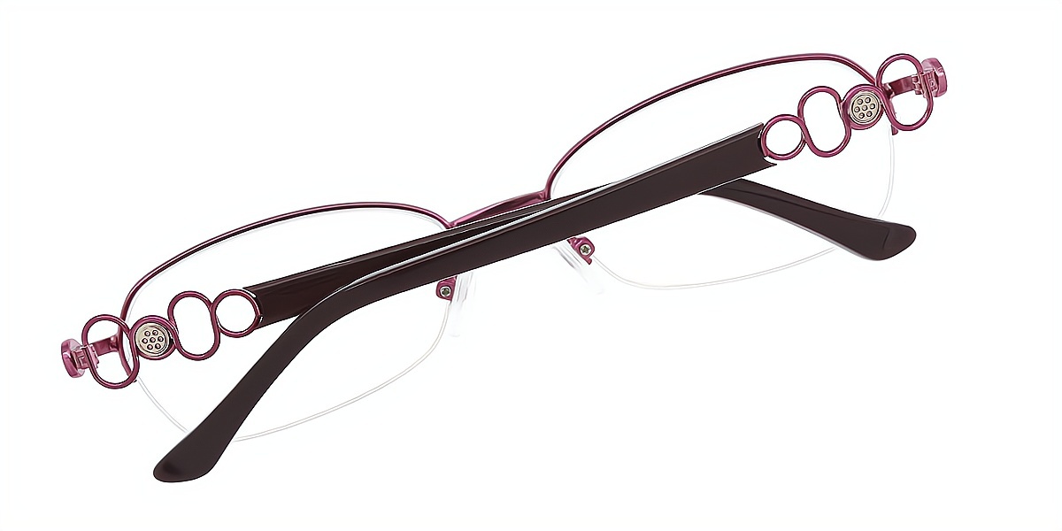 Purple Geometric Elaborate Metal Eyeglasses