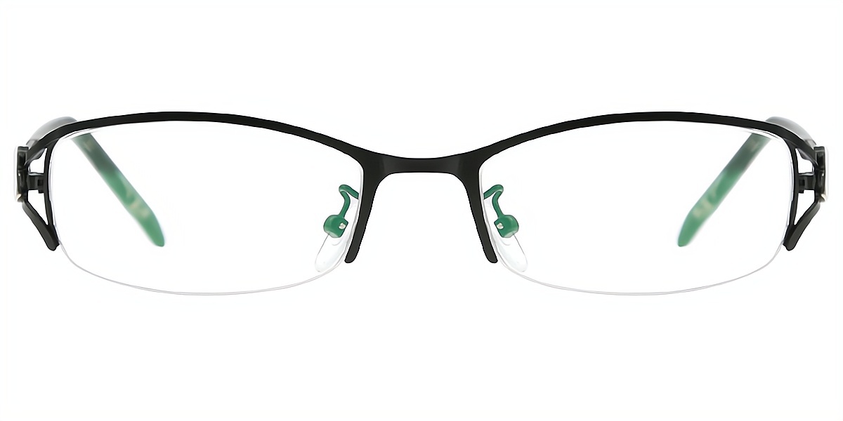 Black Rectangle Exquisite Metal Eyeglasses