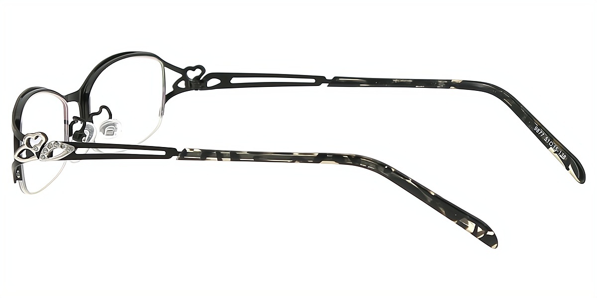 Black Rectangle Exquisite Metal Eyeglasses