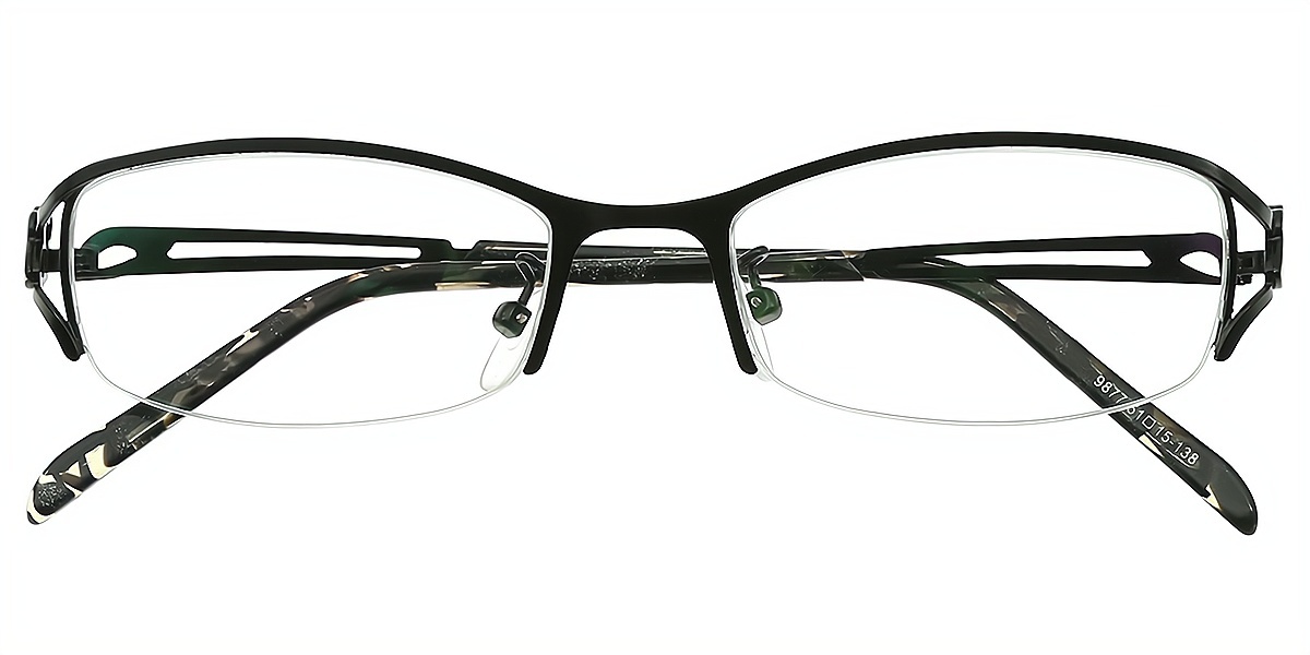 Black Rectangle Exquisite Metal Eyeglasses