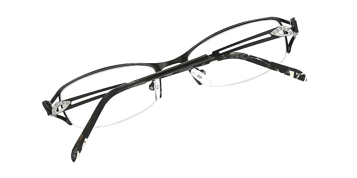 Black Rectangle Exquisite Metal Eyeglasses