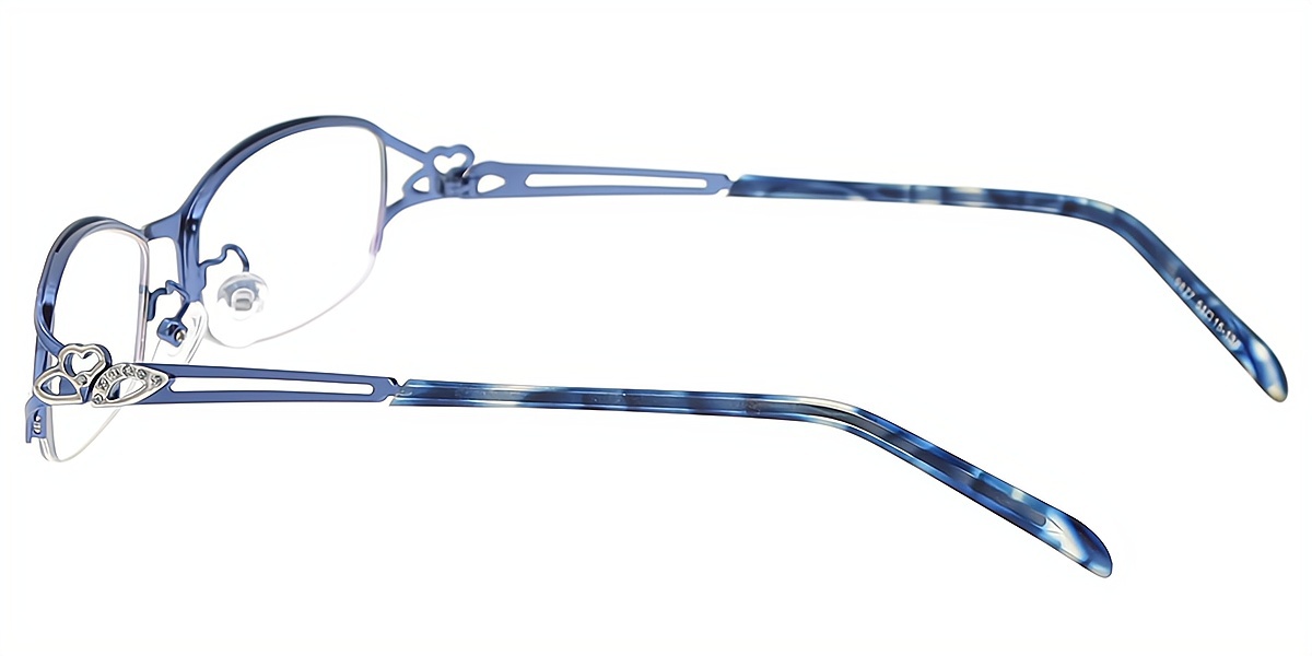 Blue Rectangle Exquisite Metal Eyeglasses