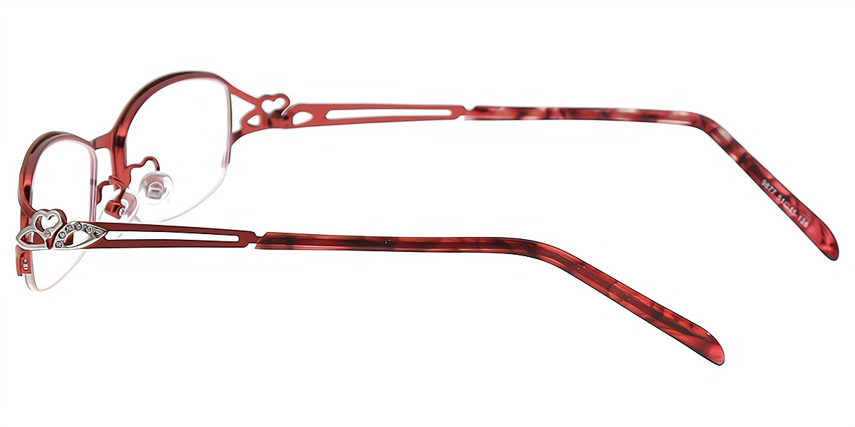 Red Oval Exquisite Metal Eyeglasses