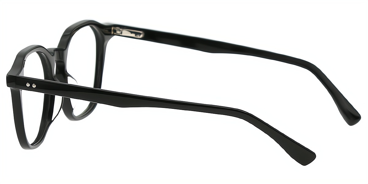 Black Geometric Chic Keyhole Bridge Acetate Eyeglasses