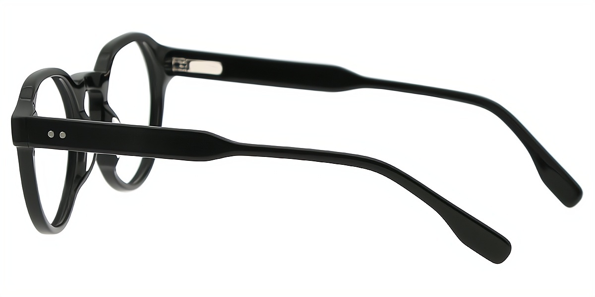 Black Oval Elaborate Acetate Eyeglasses