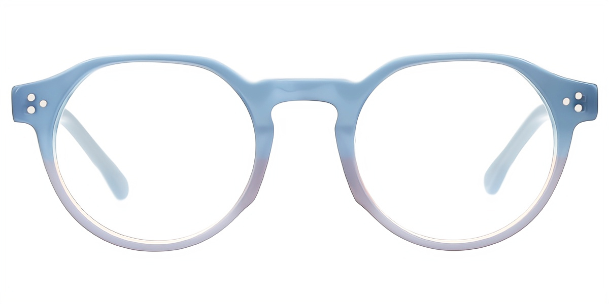 Blue Pink Oval Elaborate Acetate Eyeglasses