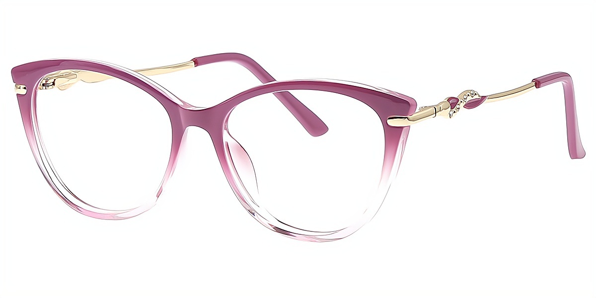Pink Gradient Cat Eye Elegant TR90 Eyeglasses
