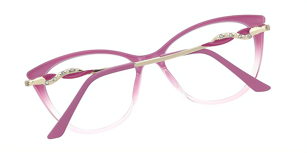 Pink Gradient Cat Eye Elegant TR90 Eyeglasses