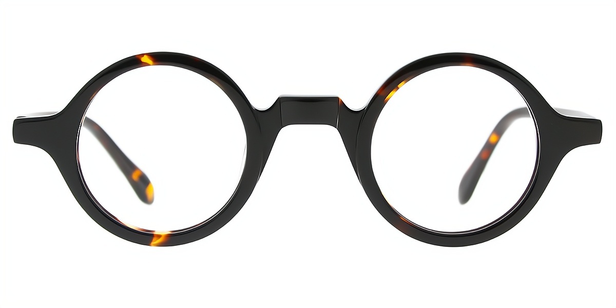 Tortoise Round Retro Acetate Eyeglasses