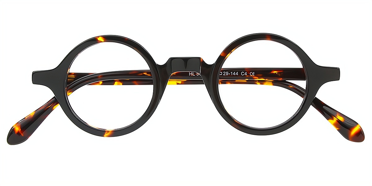 Tortoise Round Retro Acetate Eyeglasses