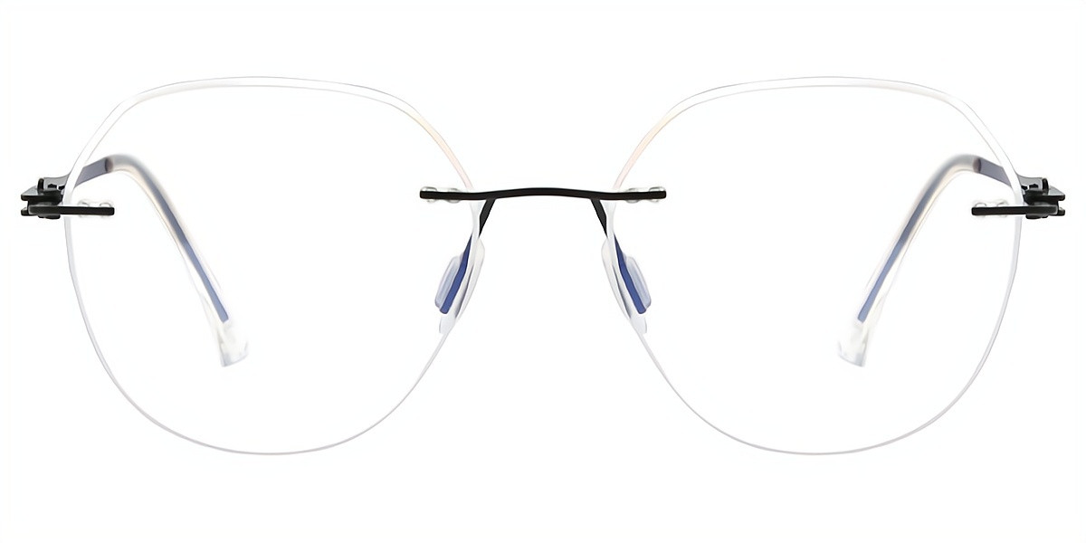Black Geometric Elegant Sun-clip Metal Eyeglasses