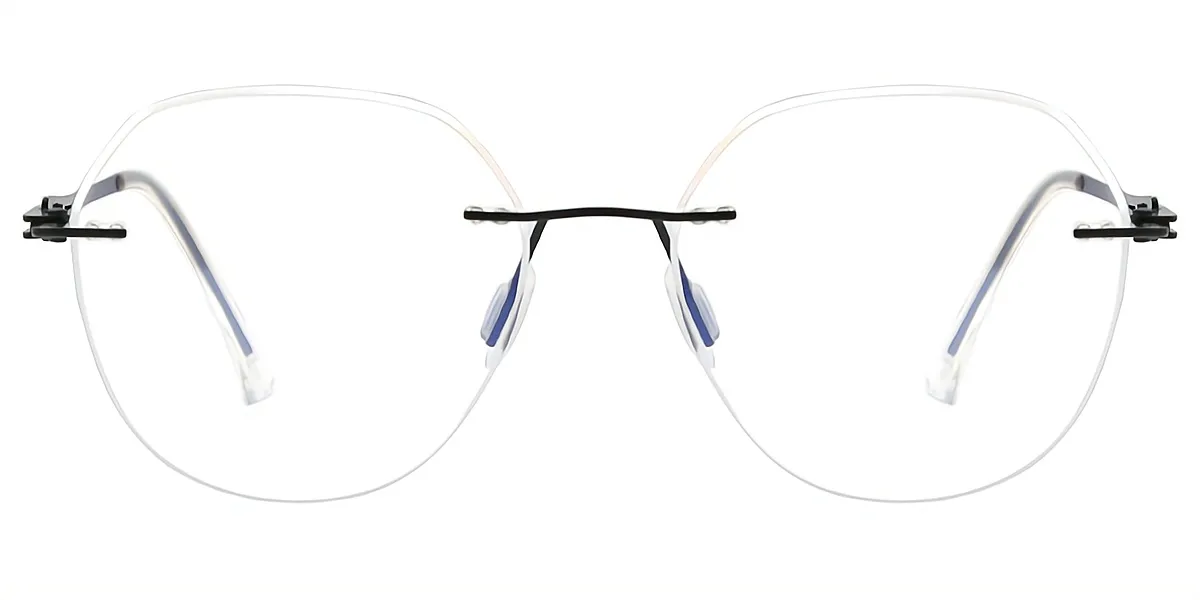 Black Geometric Elegant Sun-clip Metal Eyeglasses