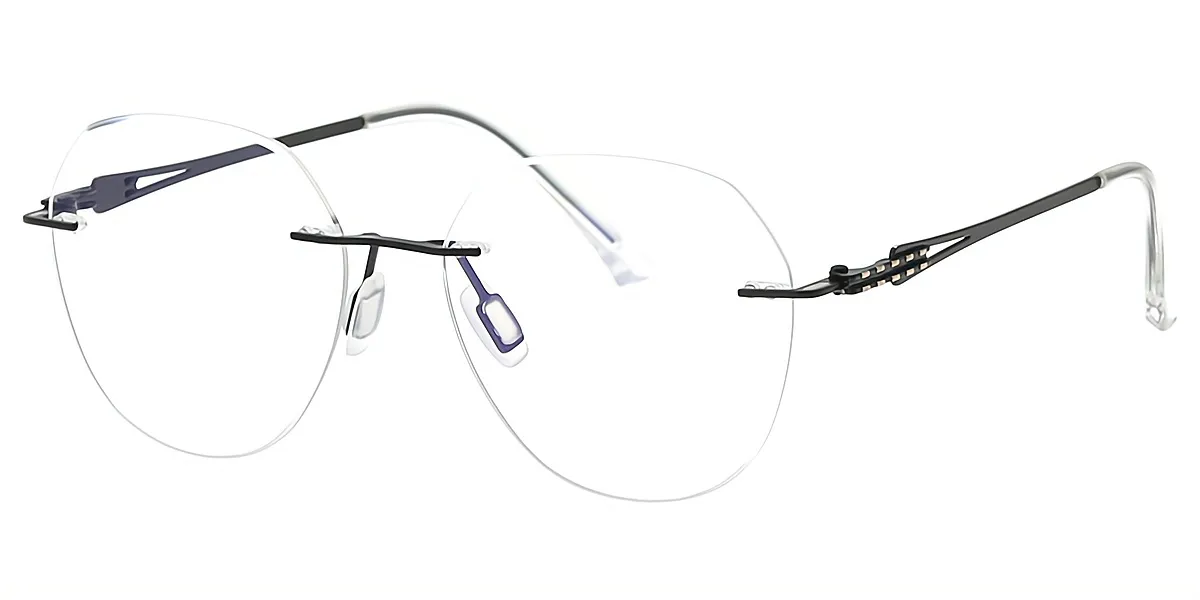 Black Geometric Elegant Sun-clip Metal Eyeglasses