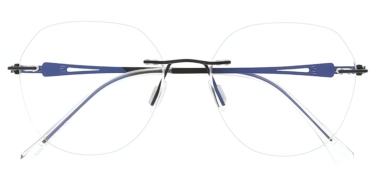 Black Geometric Elegant Sun-clip Metal Eyeglasses