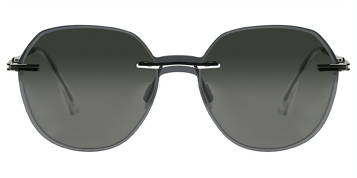 Black Geometric Elegant Sun-clip Metal Eyeglasses