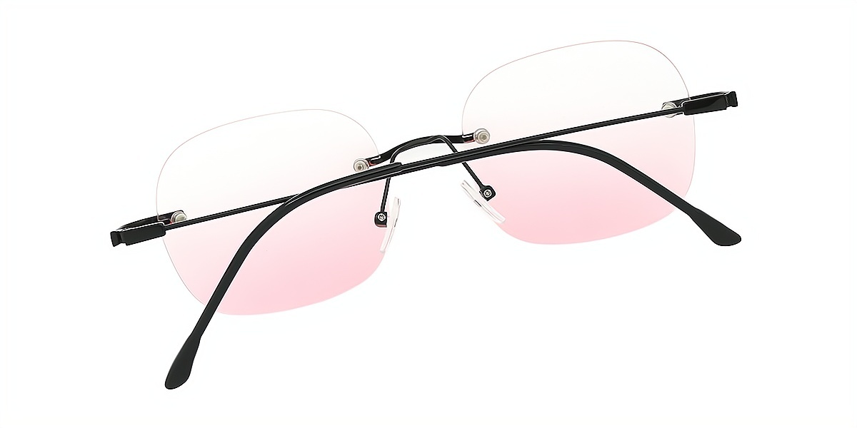 Black Oval Elegant Metal Eyeglasses