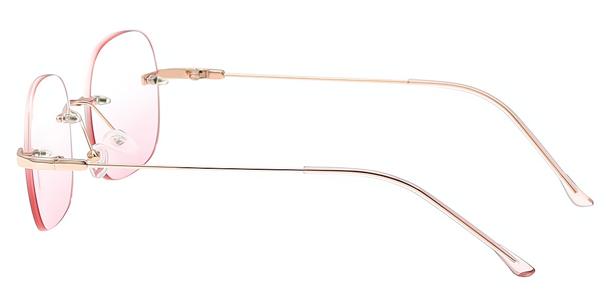 Golden Oval Elegant Metal Eyeglasses