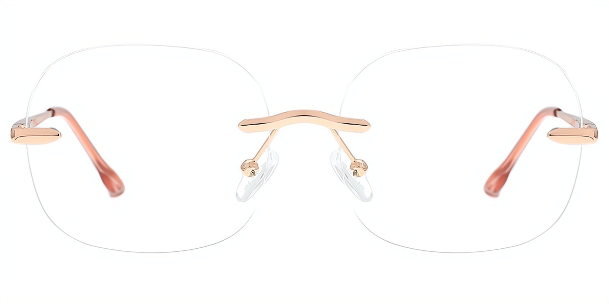 Golden Oval Elegant Metal Eyeglasses