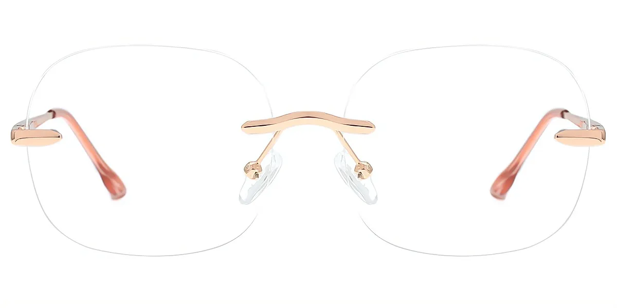 Golden Oval Elegant Metal Eyeglasses