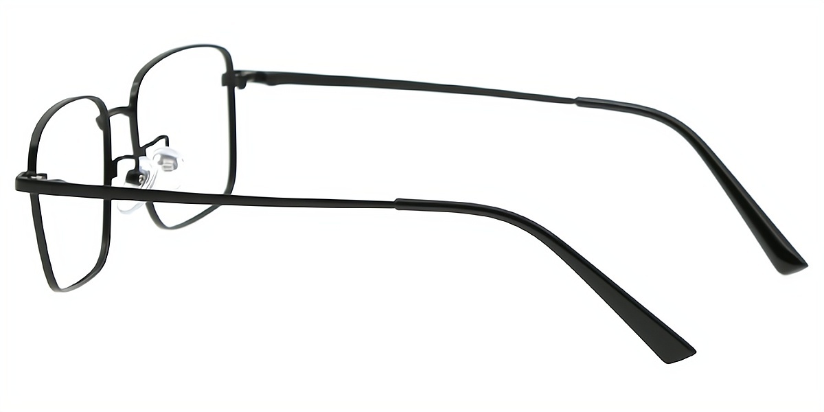 Black Aviator Classic Sun-clip Metal Eyeglasses