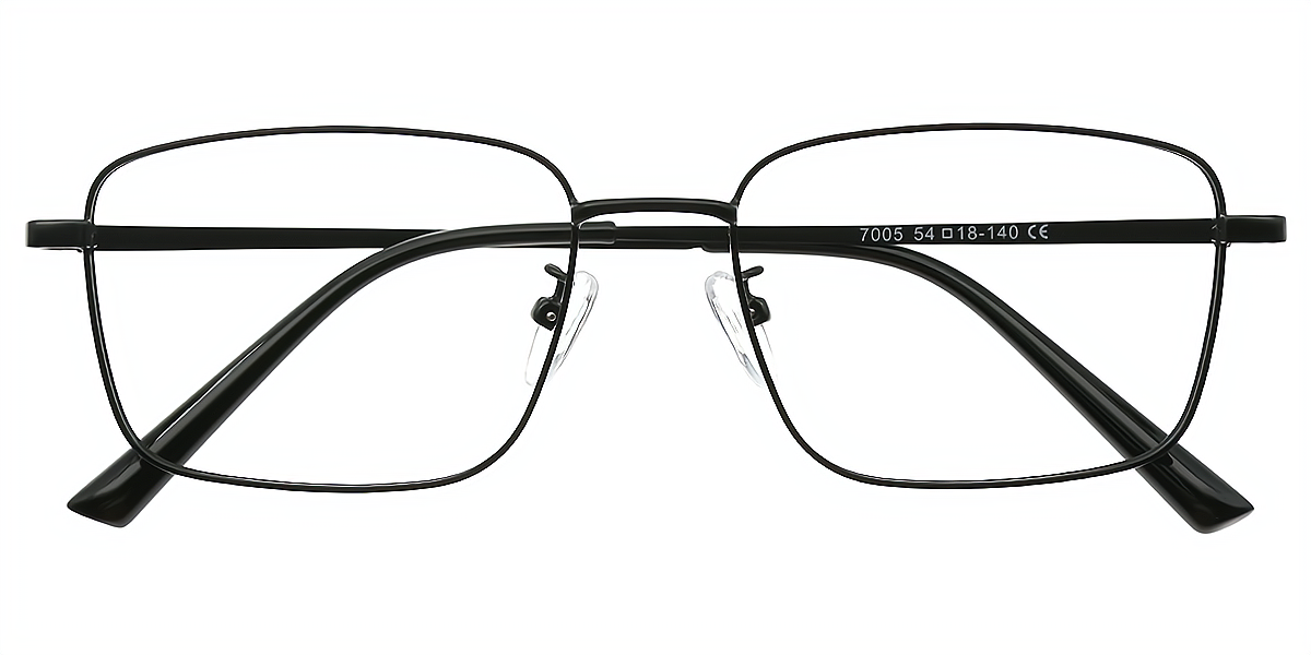 Black Aviator Classic Sun-clip Metal Eyeglasses