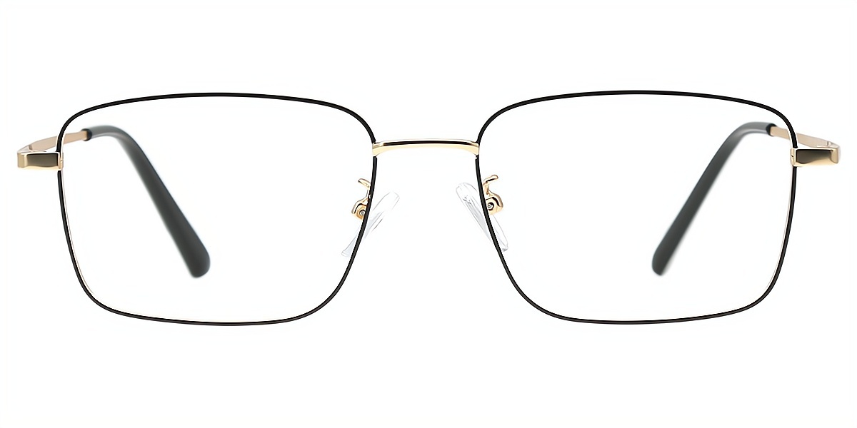 Golden Aviator Classic Sun-clip Metal Eyeglasses
