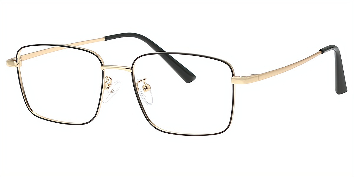 Golden Aviator Classic Sun-clip Metal Eyeglasses