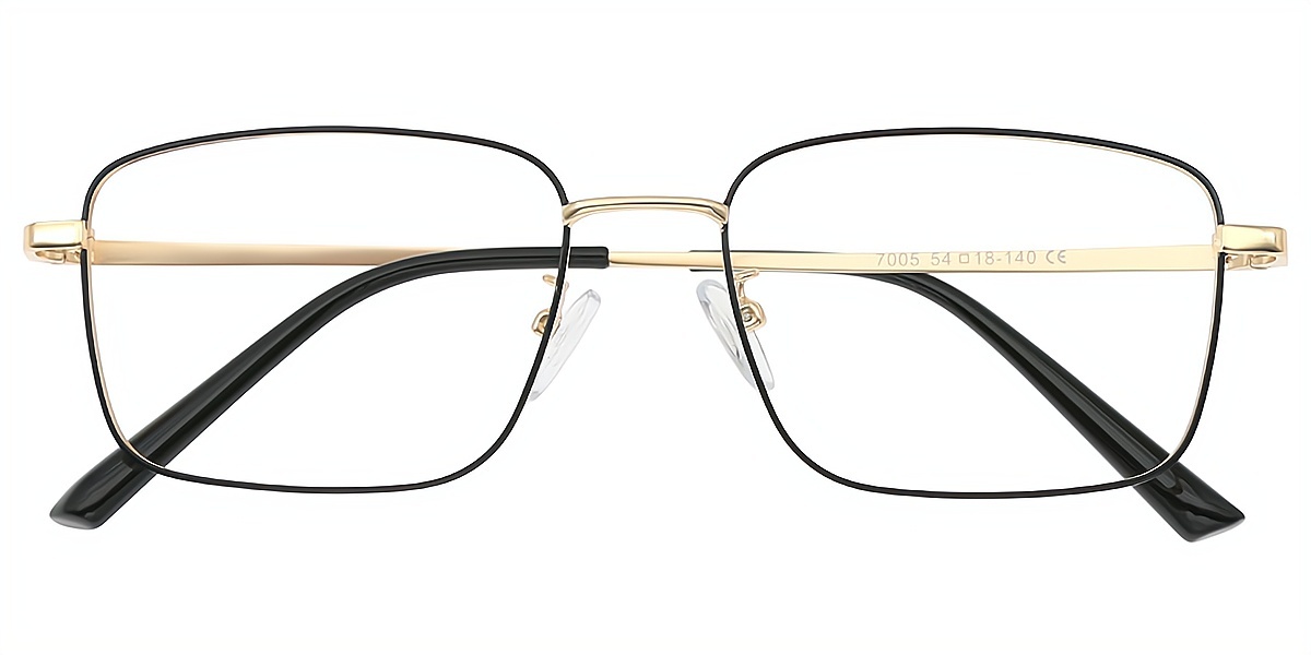 Golden Aviator Classic Sun-clip Metal Eyeglasses