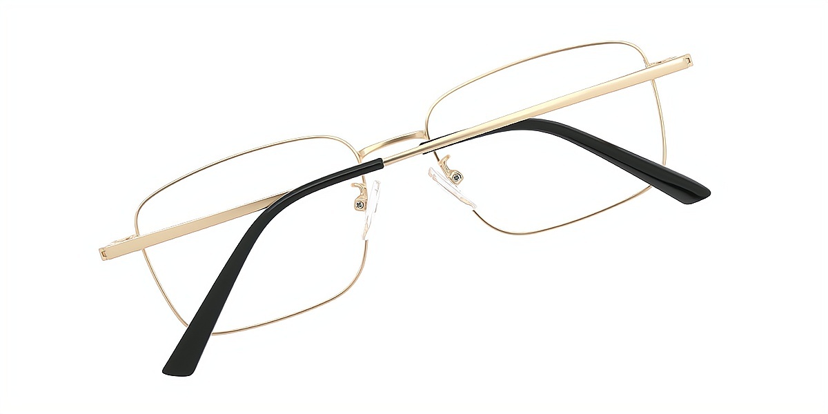 Golden Aviator Classic Sun-clip Metal Eyeglasses