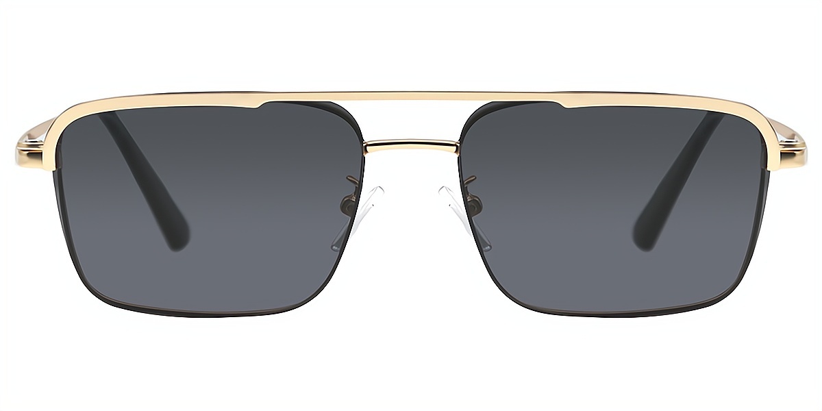 Golden Aviator Classic Sun-clip Metal Eyeglasses