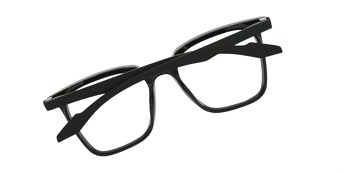 Black Square Chic Horn TR90 Eyeglasses