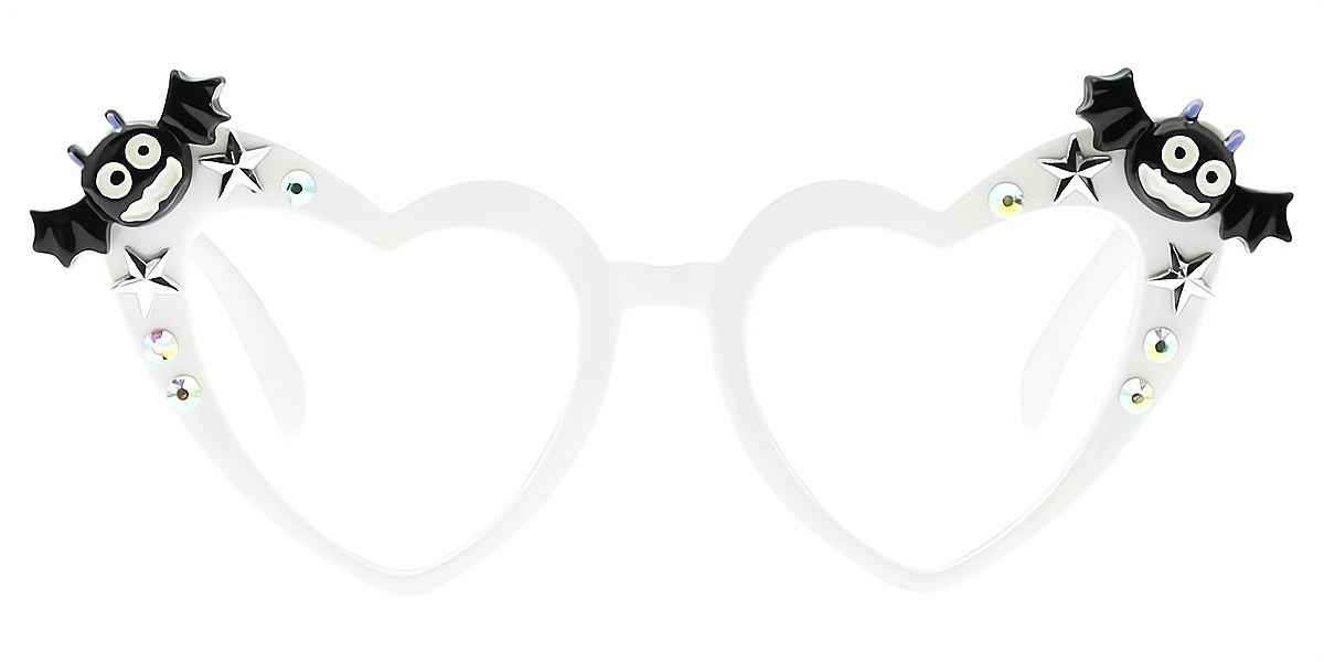 White Cat Eye Unique Plastic Eyeglasses