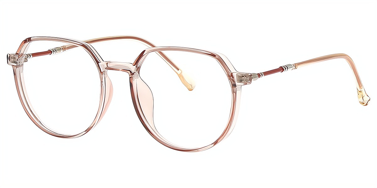 Brown Oval Simple TR90 Eyeglasses