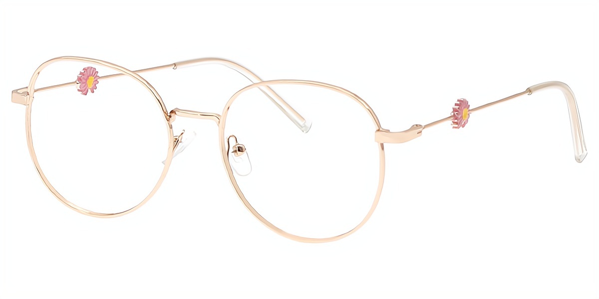 Golden Oval Simple Metal Eyeglasses