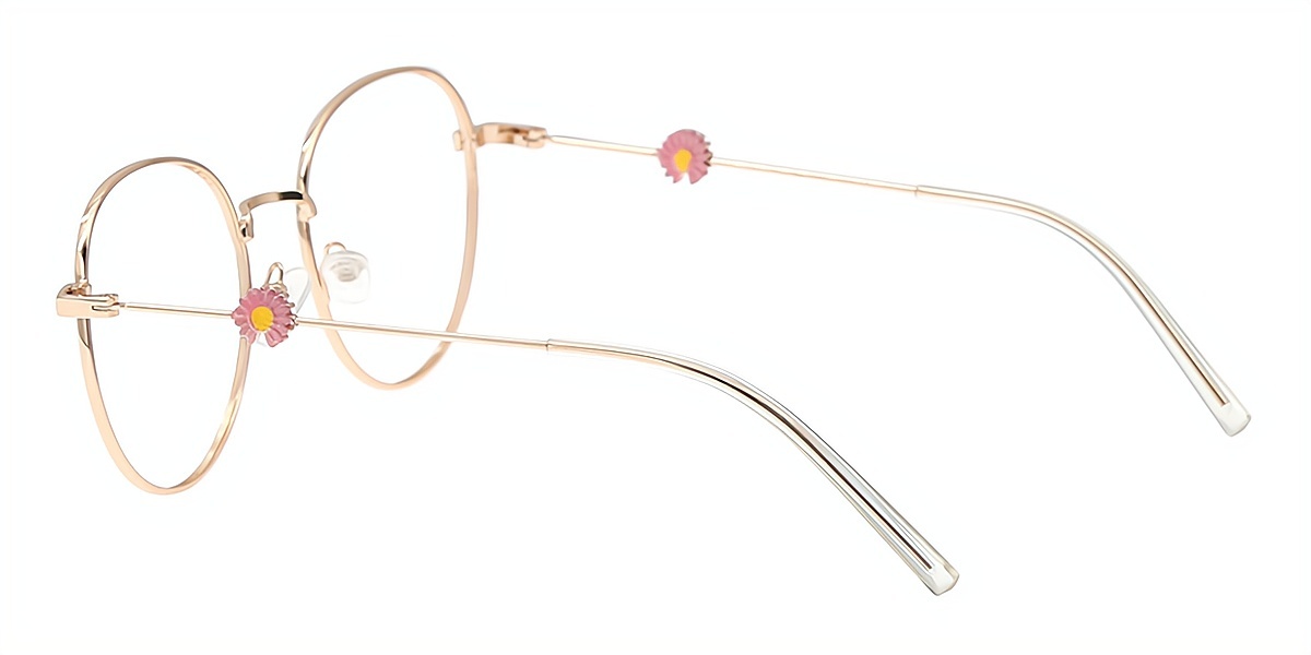 Golden Oval Simple Metal Eyeglasses