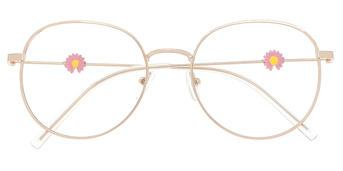 Golden Oval Simple Metal Eyeglasses