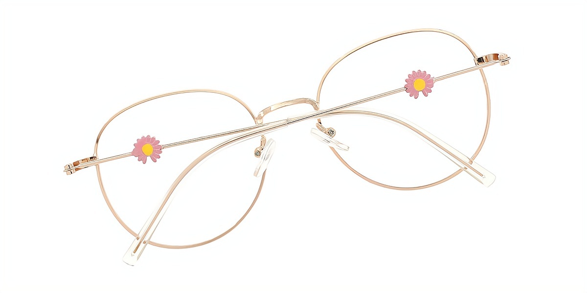 Golden Oval Simple Metal Eyeglasses