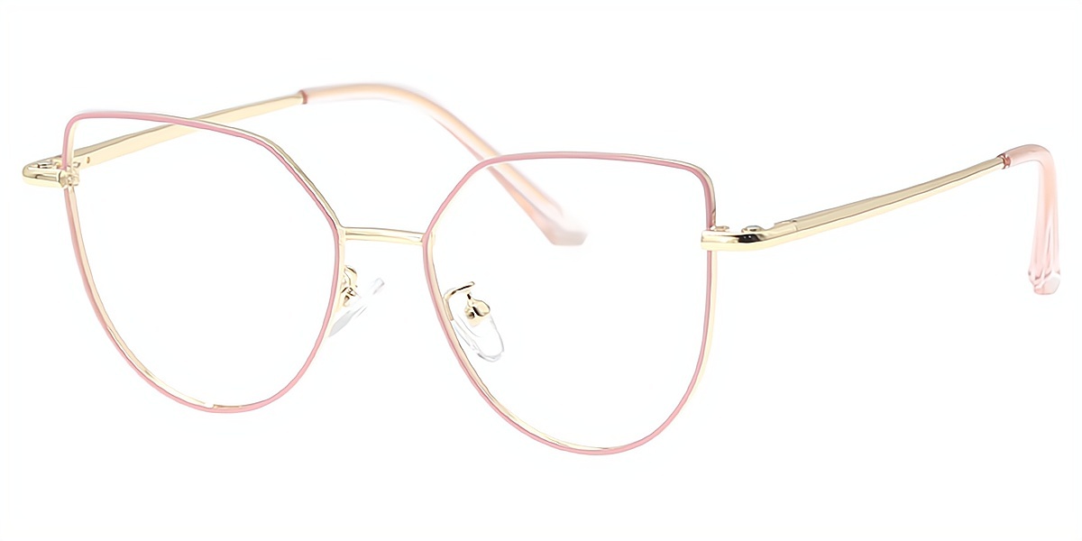 Pink Butterfly Elegant Sun-clip Metal Eyeglasses