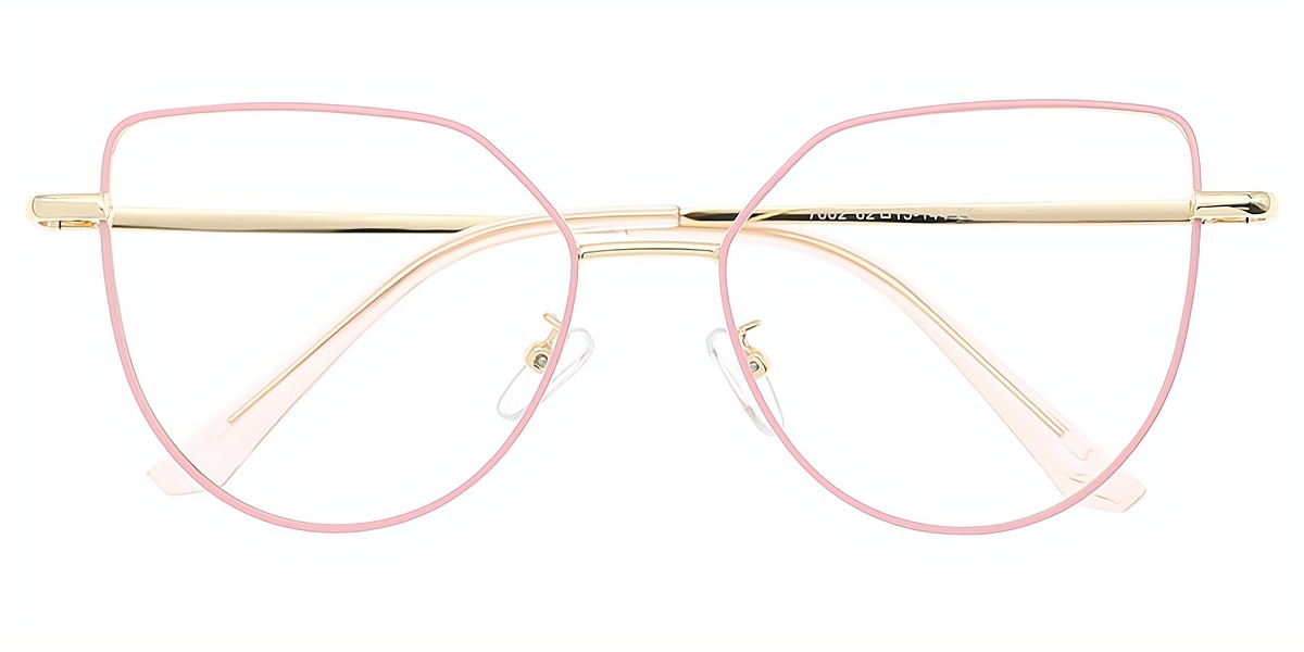 Pink Butterfly Elegant Sun-clip Metal Eyeglasses