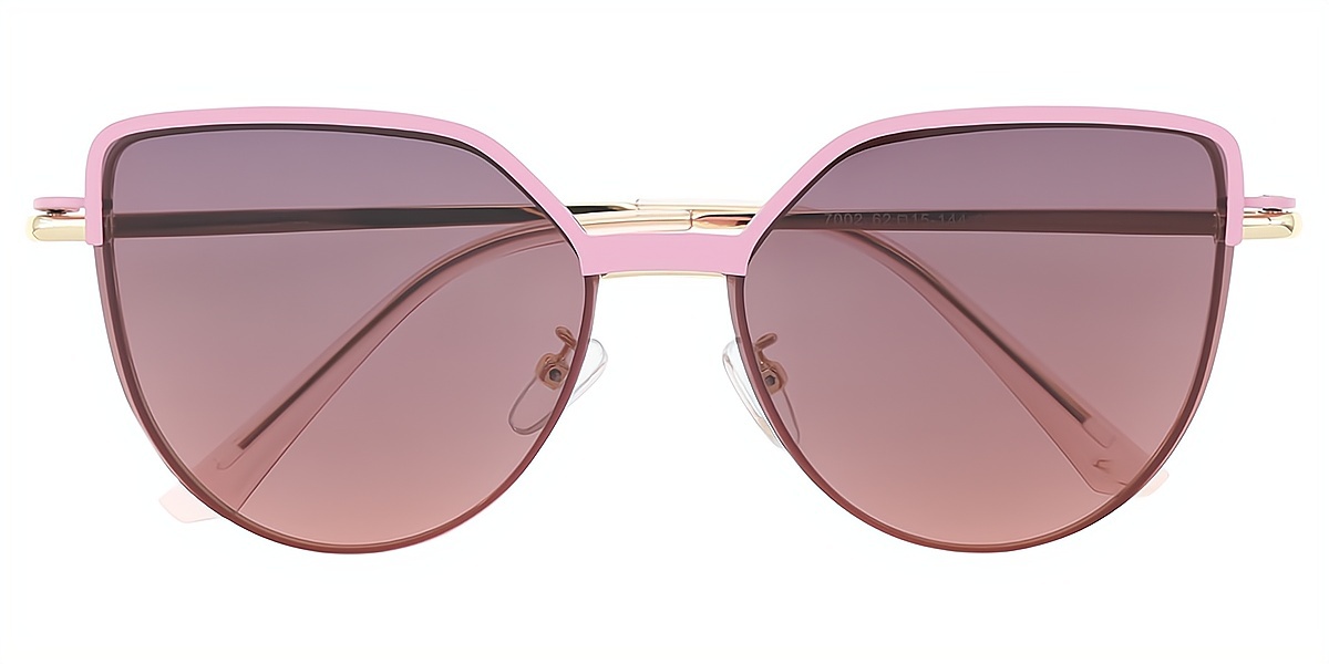 Pink Butterfly Elegant Sun-clip Metal Eyeglasses