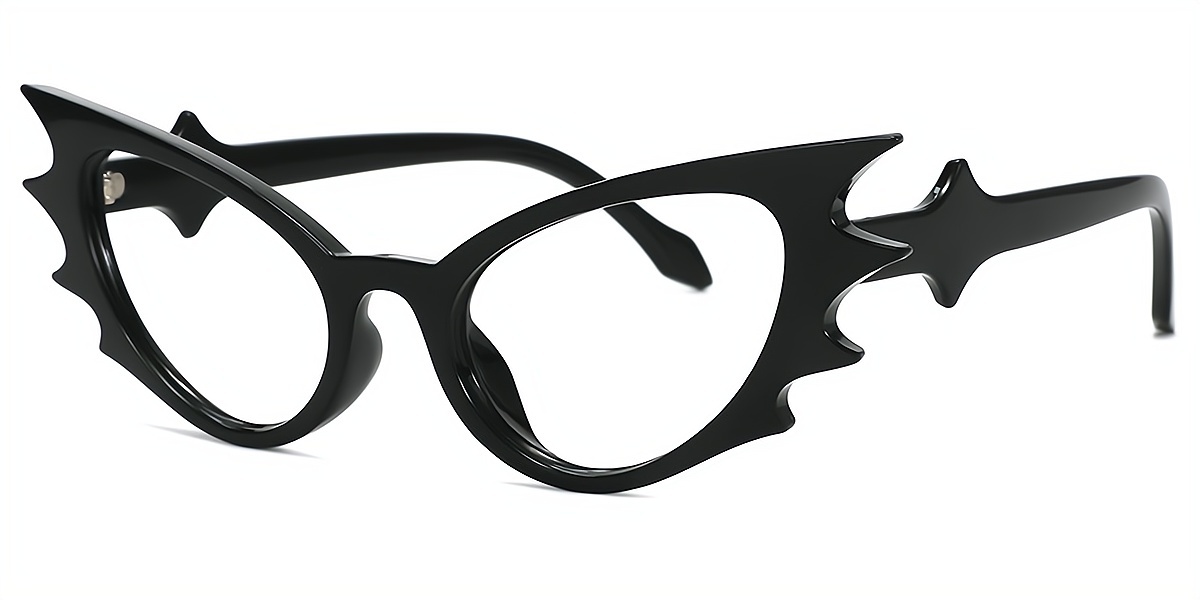 Black Cat Eye Unique Plastic Eyeglasses