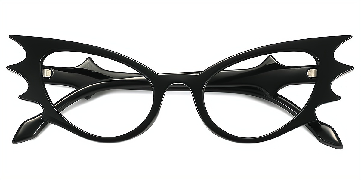 Black Cat Eye Unique Plastic Eyeglasses