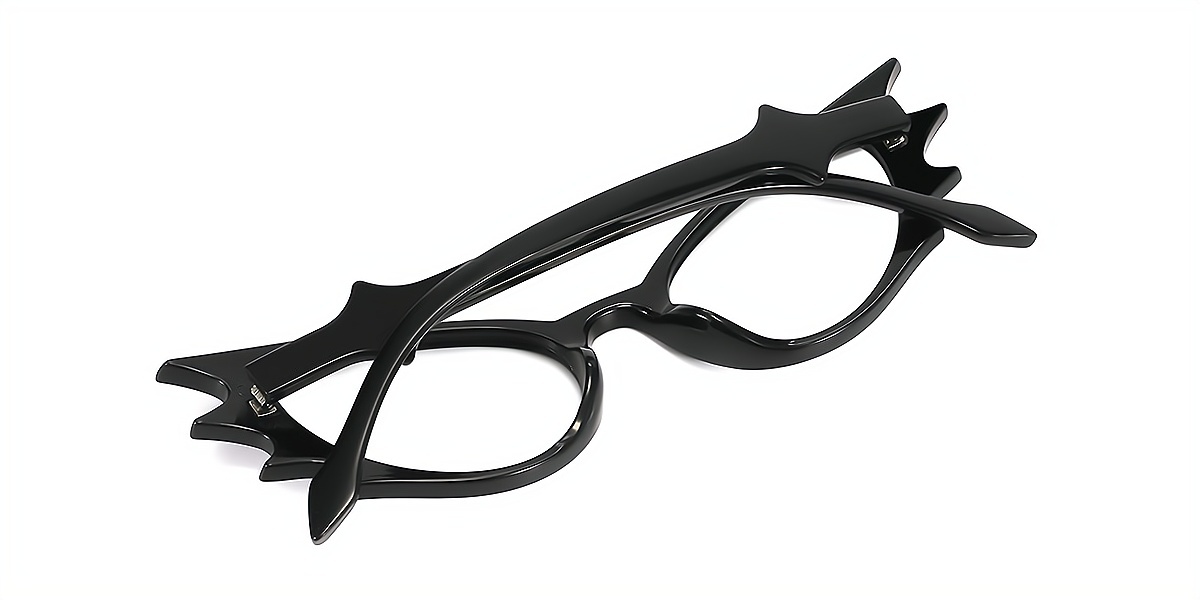 Black Cat Eye Unique Plastic Eyeglasses