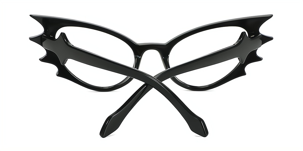 Black Cat Eye Unique Plastic Eyeglasses