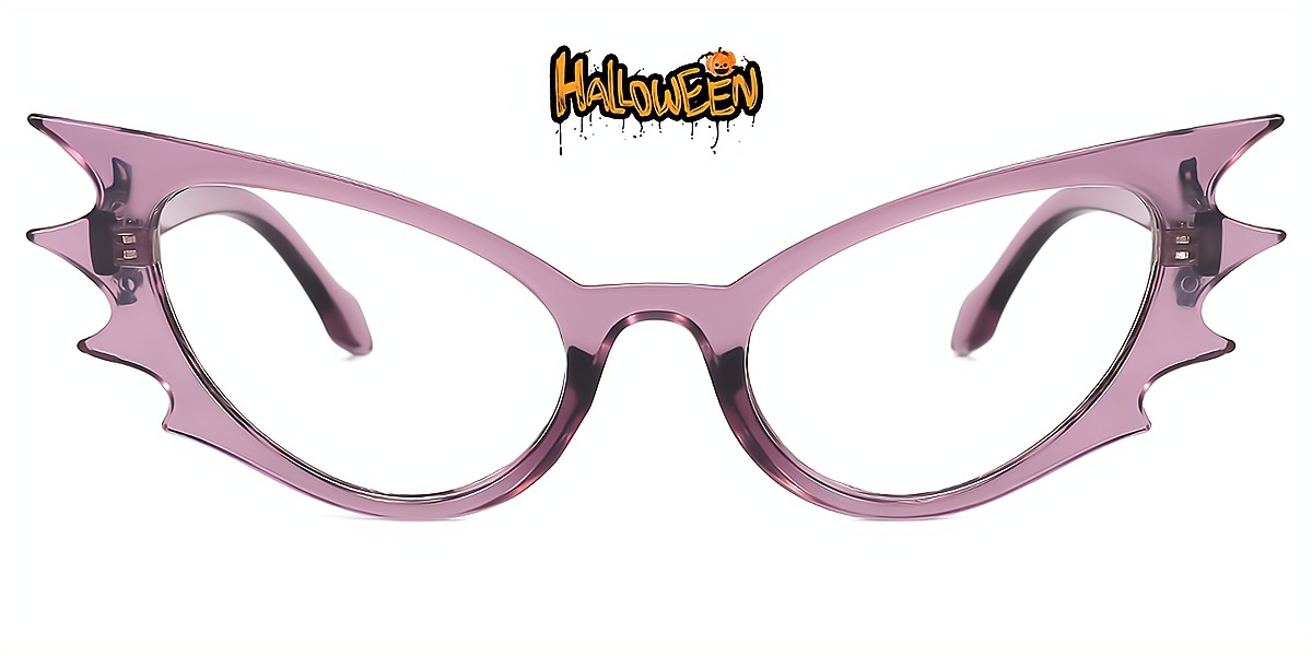 Purple Cat Eye Unique Plastic Eyeglasses