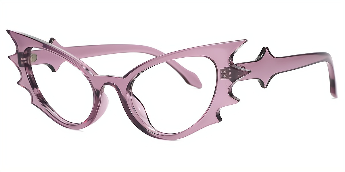 Purple Cat Eye Unique Plastic Eyeglasses