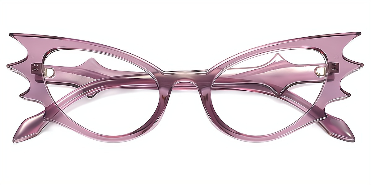 Purple Cat Eye Unique Plastic Eyeglasses