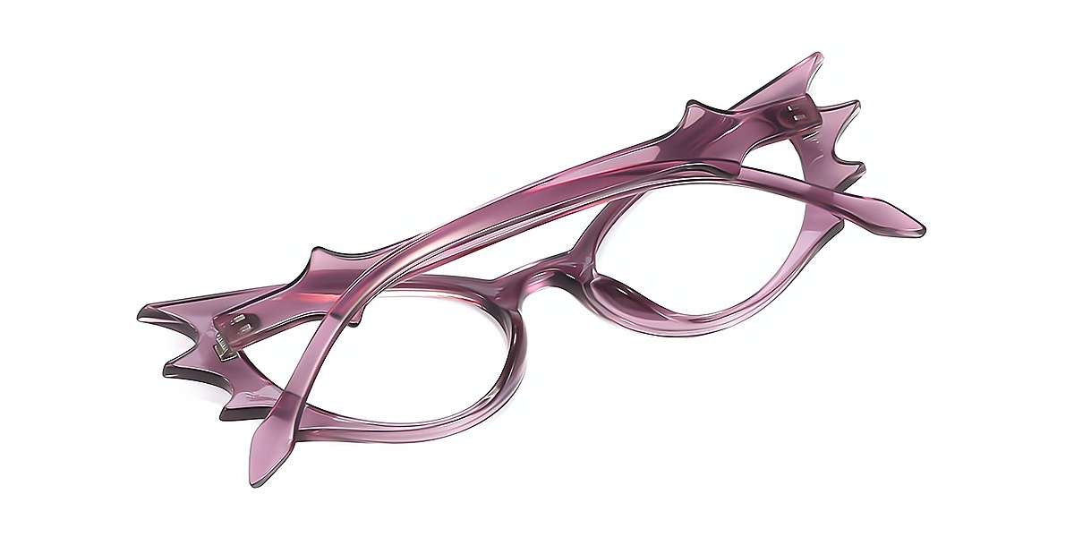 Purple Cat Eye Unique Plastic Eyeglasses